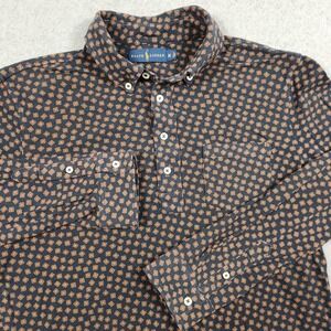 Polo Ralph Lauren Shirt Medium Blue Geometric Abstract Print Casual Pocket